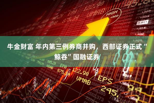 牛金财富 年内第三例券商并购，西部证券正式“鲸吞”国融证券