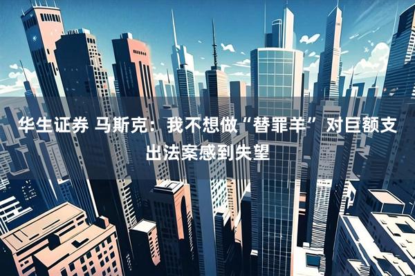 华生证券 马斯克：我不想做“替罪羊” 对巨额支出法案感到失望