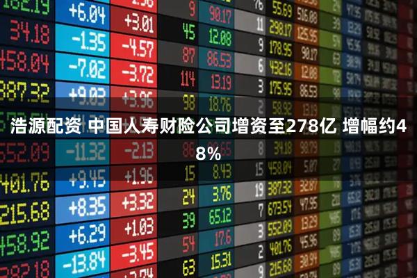 浩源配资 中国人寿财险公司增资至278亿 增幅约48%