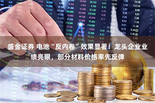 盛金证券 电池“反内卷”效果显著!龙头企业业绩亮眼,部分材料价格率先反弹
